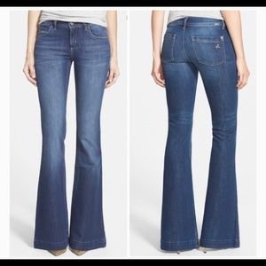 DL1961 Joy High-Rise Flare Jeans, Wonens Size 25 OR 26, Medium-Washed Blue, EUC